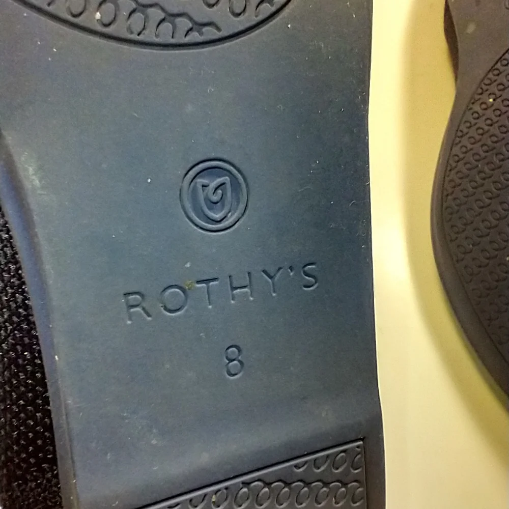 Rothy’s The Flat Navy Blue Knit Round Toe Slip On Flats Shoes Women's sz 8.